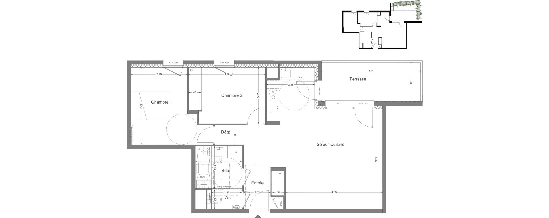 Appartement T3 de 66,95 m2 &agrave; Aix-Les-Bains Saint-simond