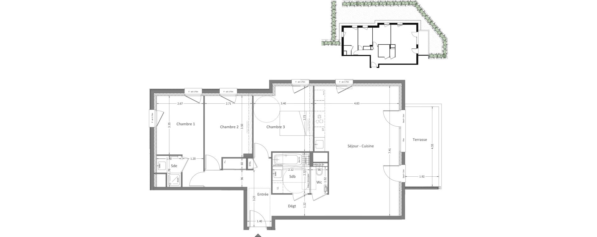 Appartement T4 de 86,90 m2 &agrave; Aix-Les-Bains Saint-simond