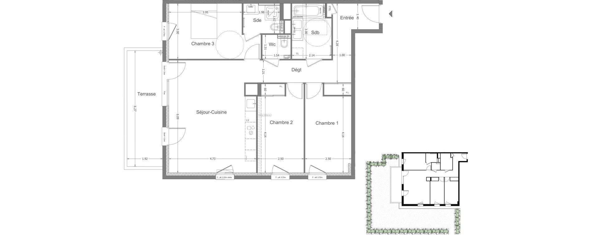 Appartement T4 de 87,57 m2 &agrave; Aix-Les-Bains Saint-simond