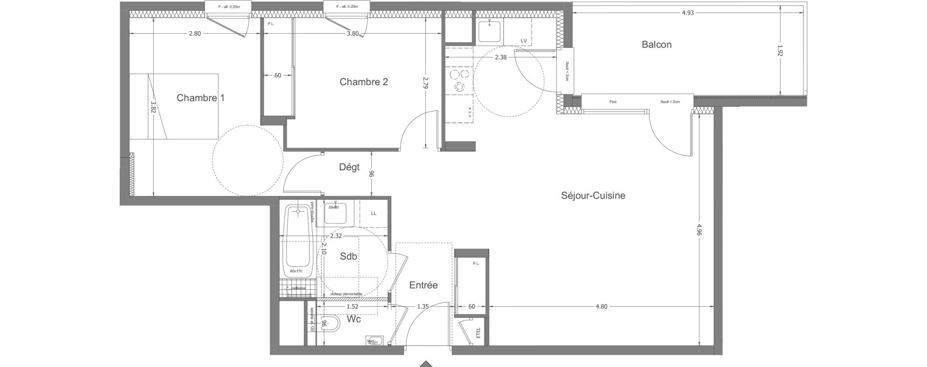 Appartement T3 de 66,95 m2 &agrave; Aix-Les-Bains Saint-simond