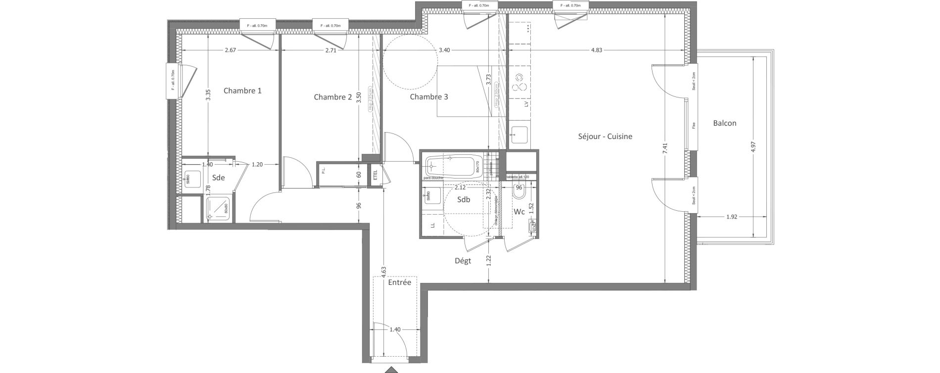 Appartement T4 de 88,86 m2 &agrave; Aix-Les-Bains Saint-simond
