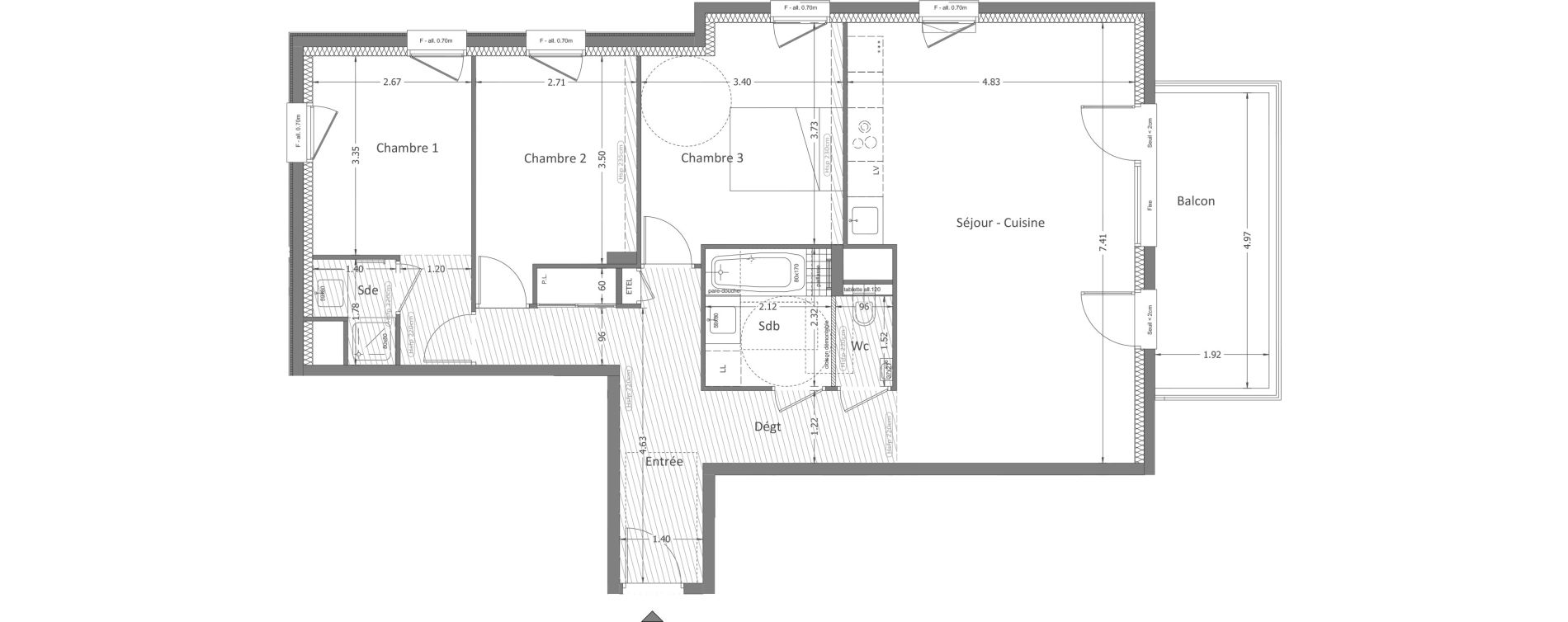 Appartement T4 de 88,86 m2 &agrave; Aix-Les-Bains Saint-simond