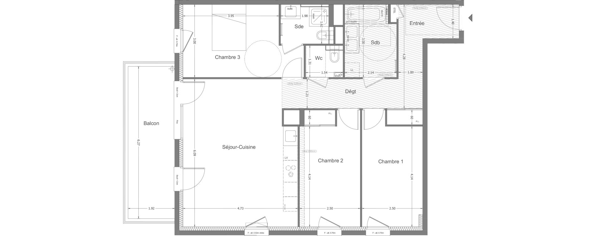 Appartement T4 de 87,57 m2 &agrave; Aix-Les-Bains Saint-simond