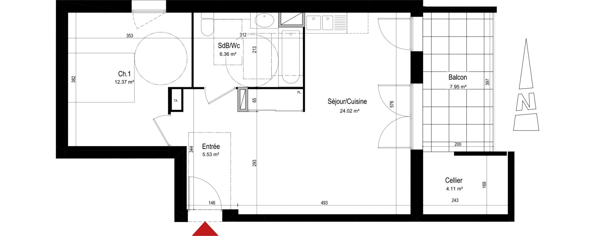 Appartement T2 de 48,28 m2 &agrave; Aix-Les-Bains Centre