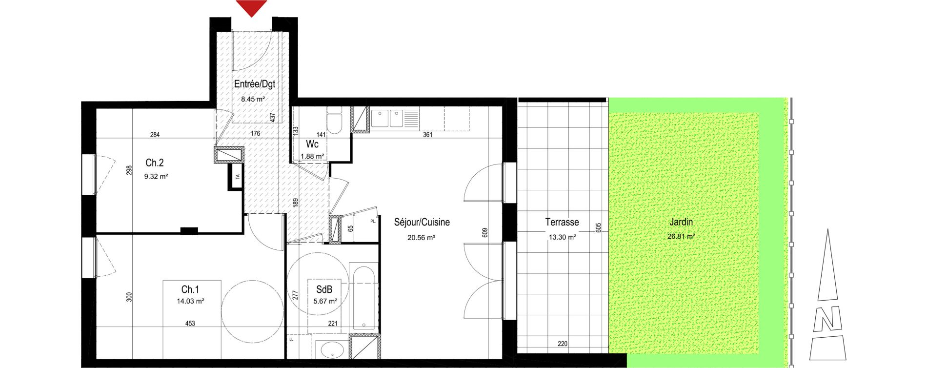 Appartement T3 de 59,91 m2 &agrave; Aix-Les-Bains Centre