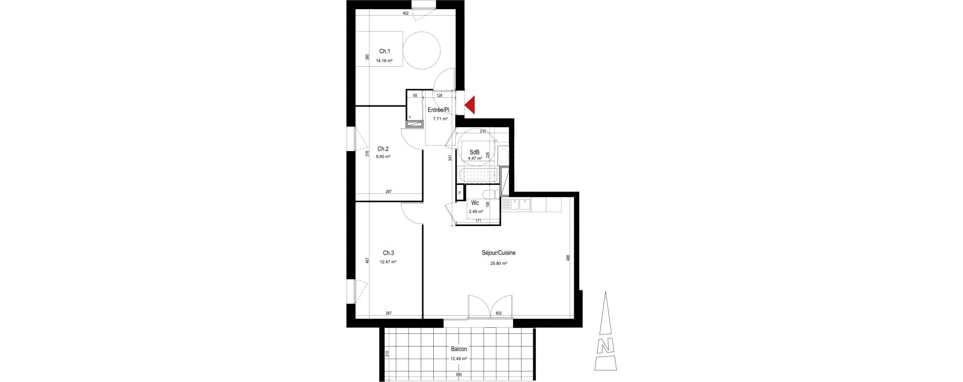 Appartement T4 de 76,62 m2 &agrave; Aix-Les-Bains Centre