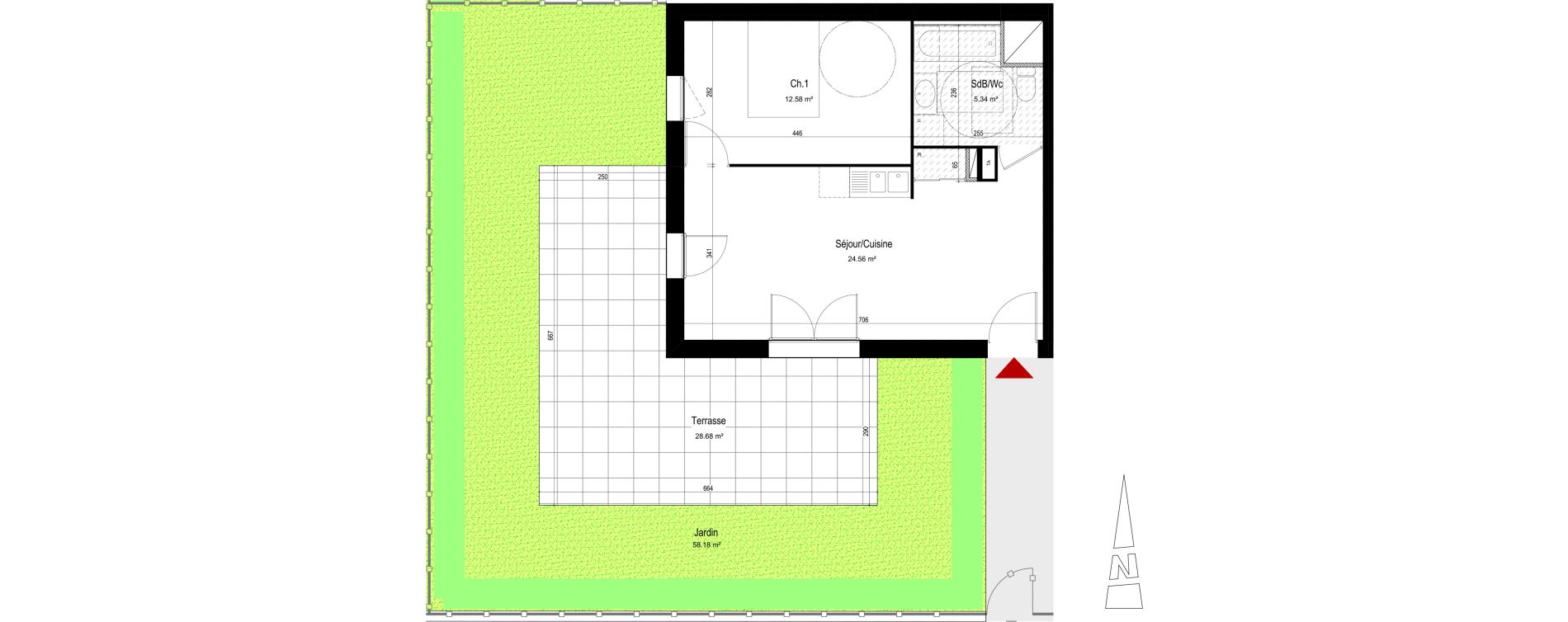 Appartement T2 de 42,48 m2 &agrave; Aix-Les-Bains Centre