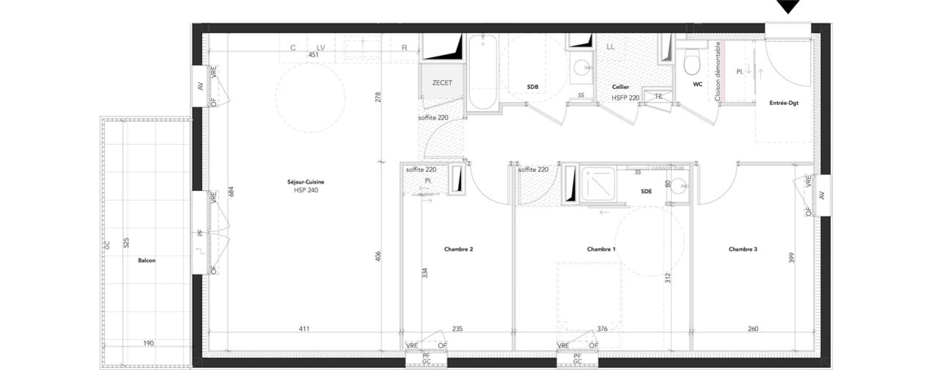 Appartement T4 de 84,06 m2 &agrave; Aix-Les-Bains Lepic