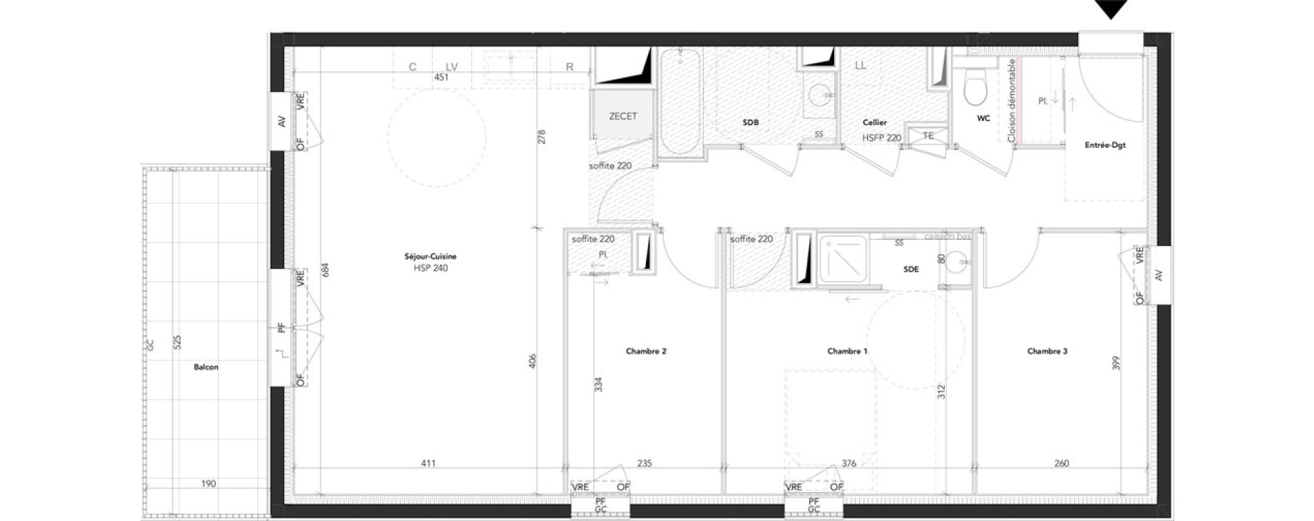 Appartement T4 de 84,06 m2 &agrave; Aix-Les-Bains Lepic