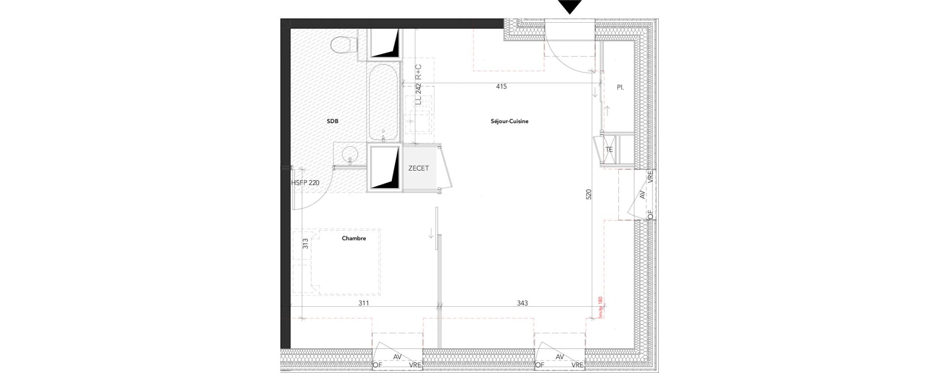 Appartement T2 de 35,97 m2 &agrave; Aix-Les-Bains Lepic