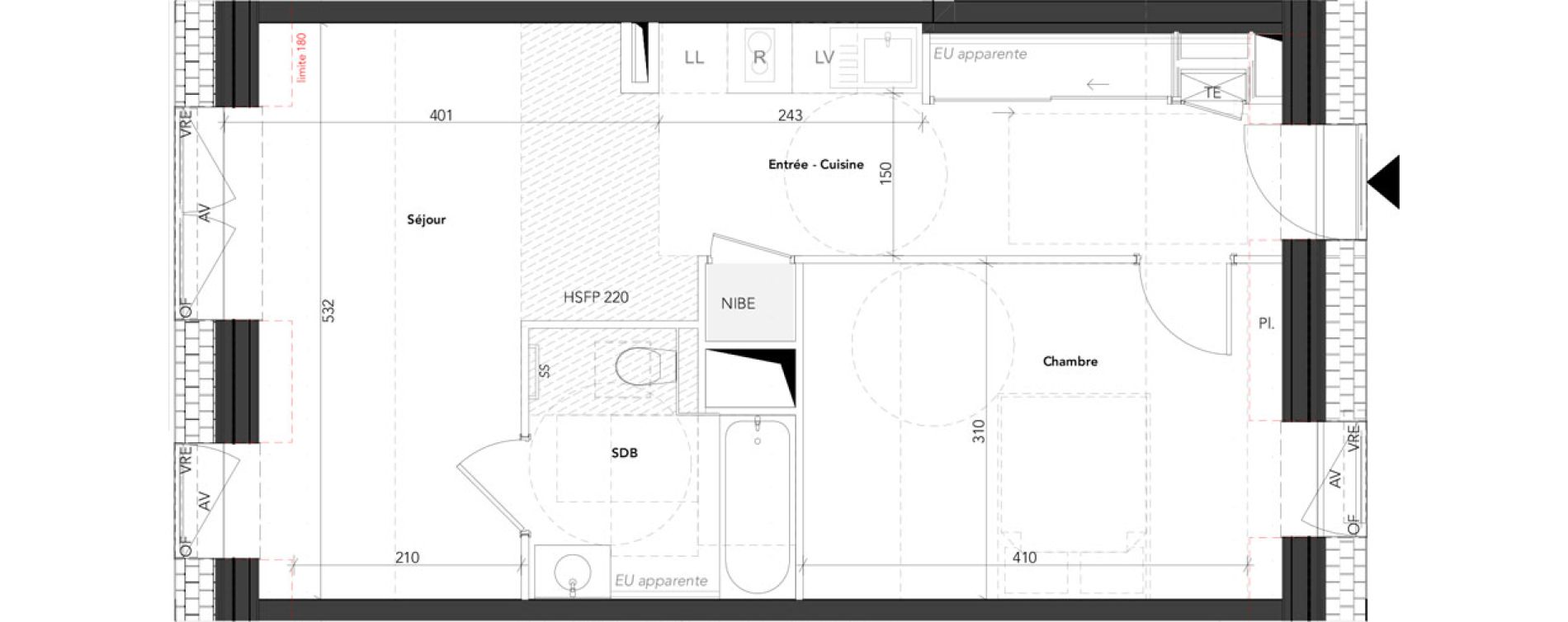 Appartement T2 de 44,50 m2 &agrave; Aix-Les-Bains Lepic