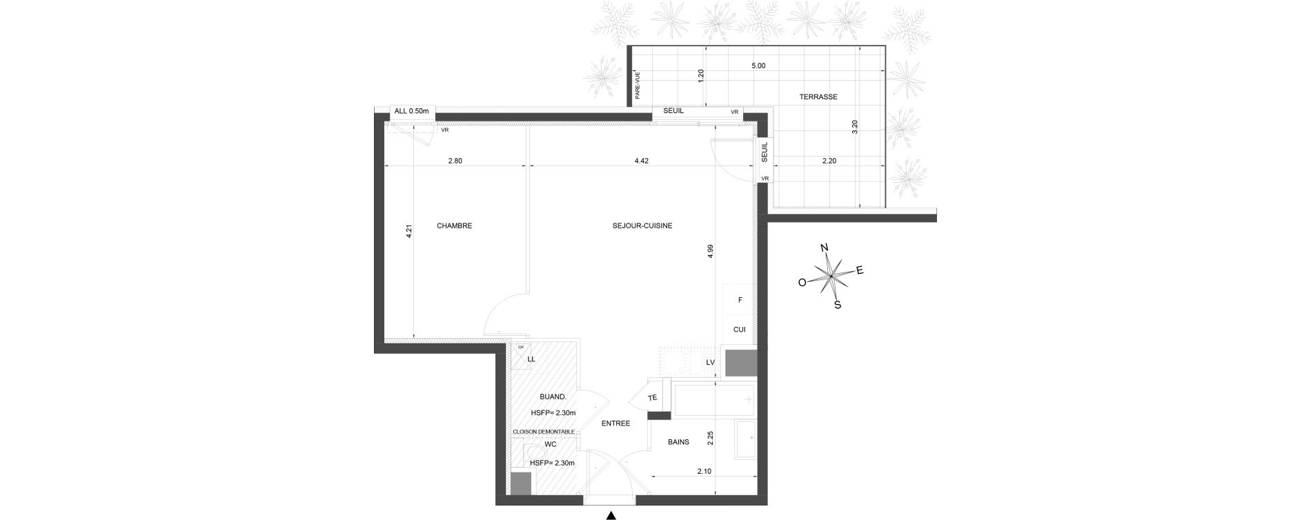 Appartement T2 de 43,64 m2 &agrave; Aix-Les-Bains Centre