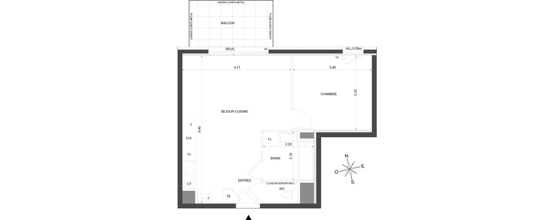 Appartement T2 de 42,06 m2 &agrave; Aix-Les-Bains Centre