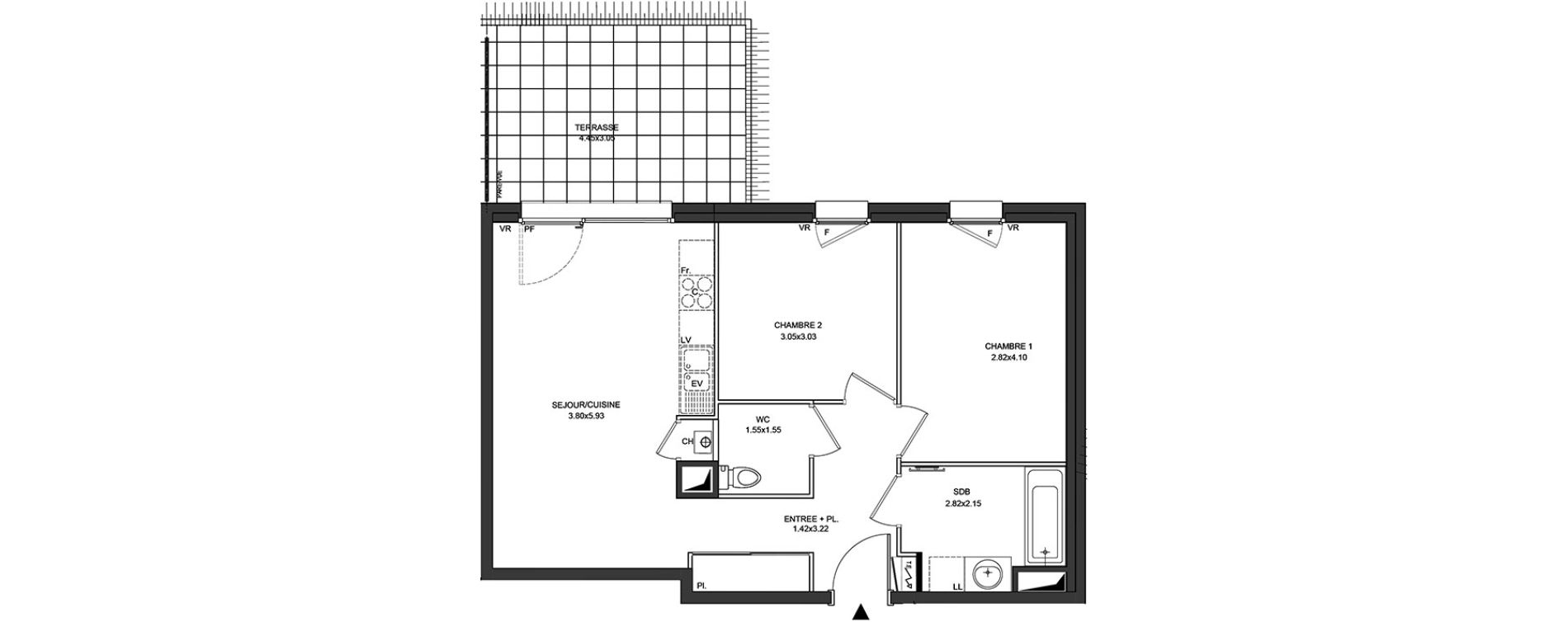 Appartement T3 de 57,86 m2 &agrave; Aix-Les-Bains Centre