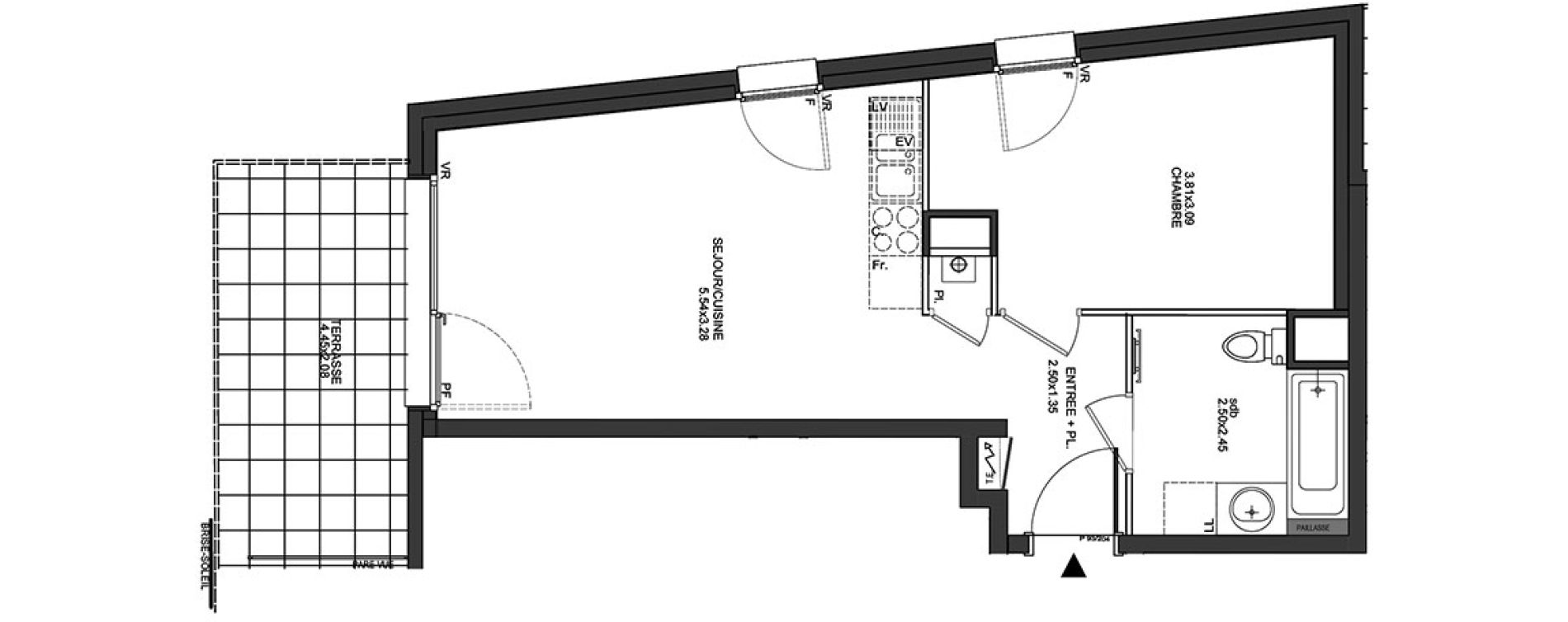 Appartement T2 de 42,54 m2 &agrave; Aix-Les-Bains Centre