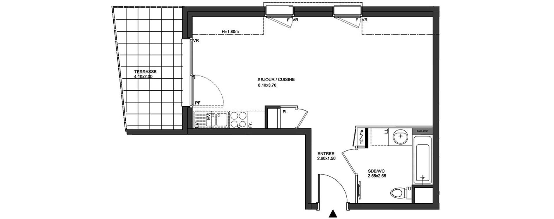 Appartement T1 de 36,46 m2 &agrave; Aix-Les-Bains Centre