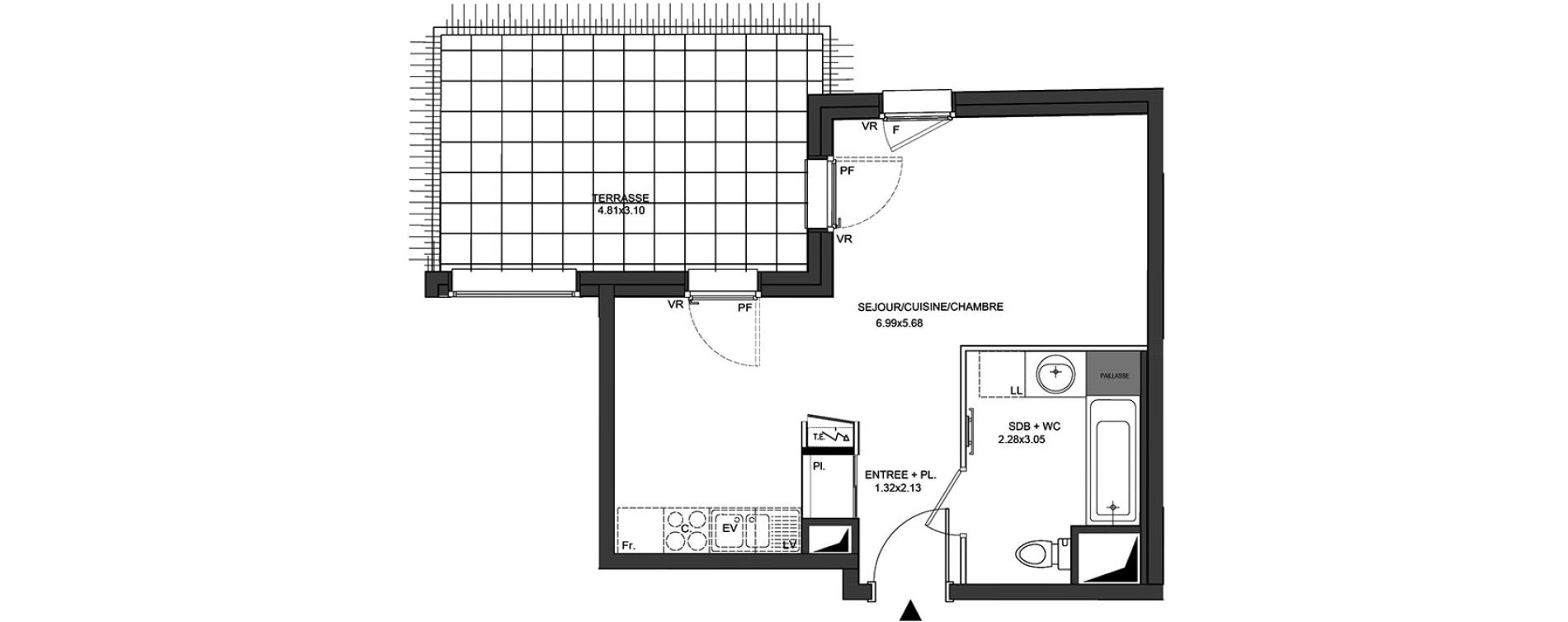 Appartement T1 de 32,42 m2 &agrave; Aix-Les-Bains Centre