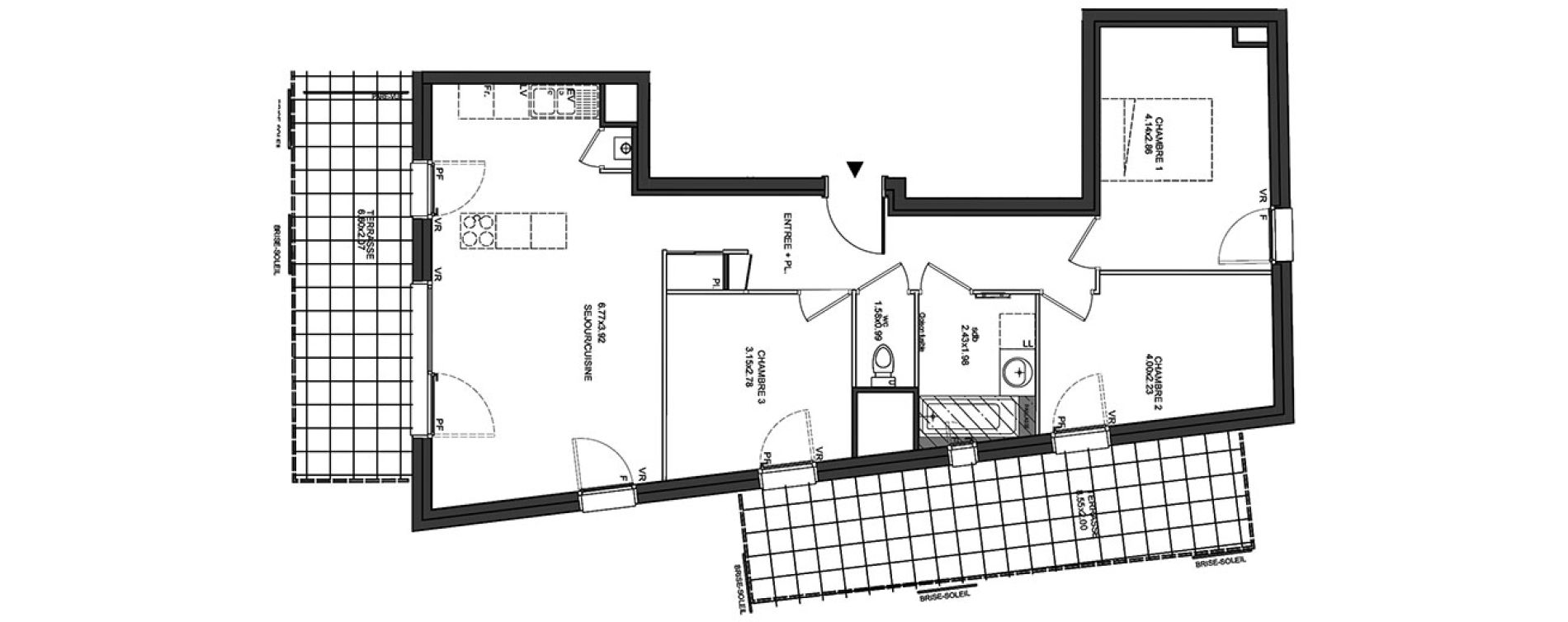 Appartement T4 de 73,31 m2 &agrave; Aix-Les-Bains Centre