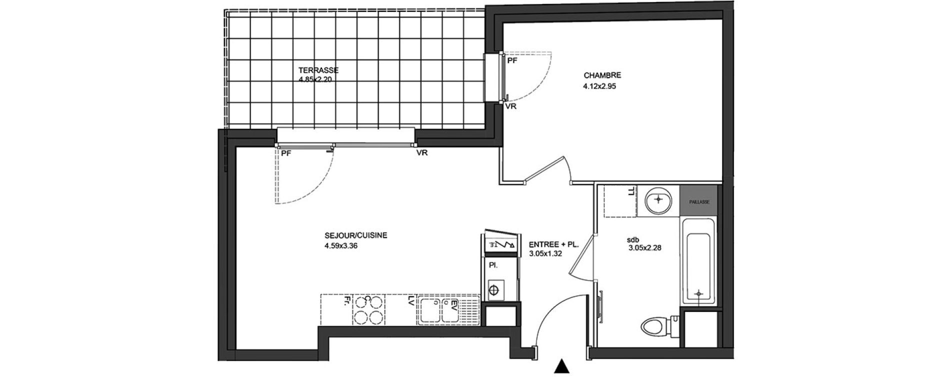 Appartement T2 de 40,10 m2 &agrave; Aix-Les-Bains Centre