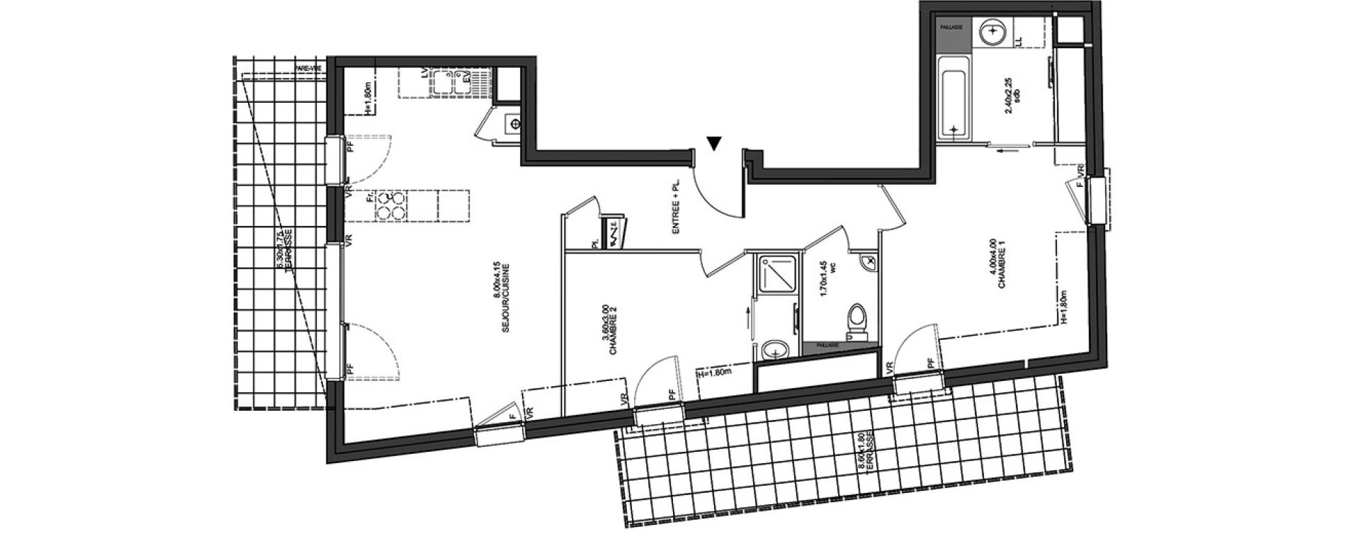Appartement T3 de 64,17 m2 &agrave; Aix-Les-Bains Centre