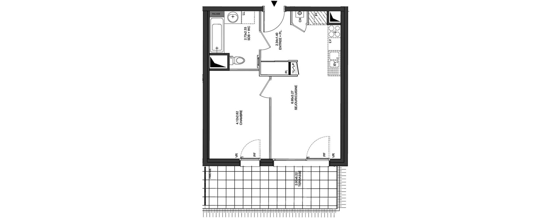 Appartement T2 de 40,35 m2 &agrave; Aix-Les-Bains Centre