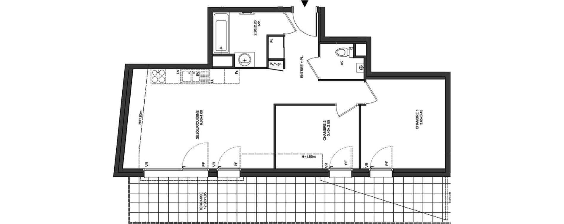 Appartement T3 de 55,13 m2 &agrave; Aix-Les-Bains Centre