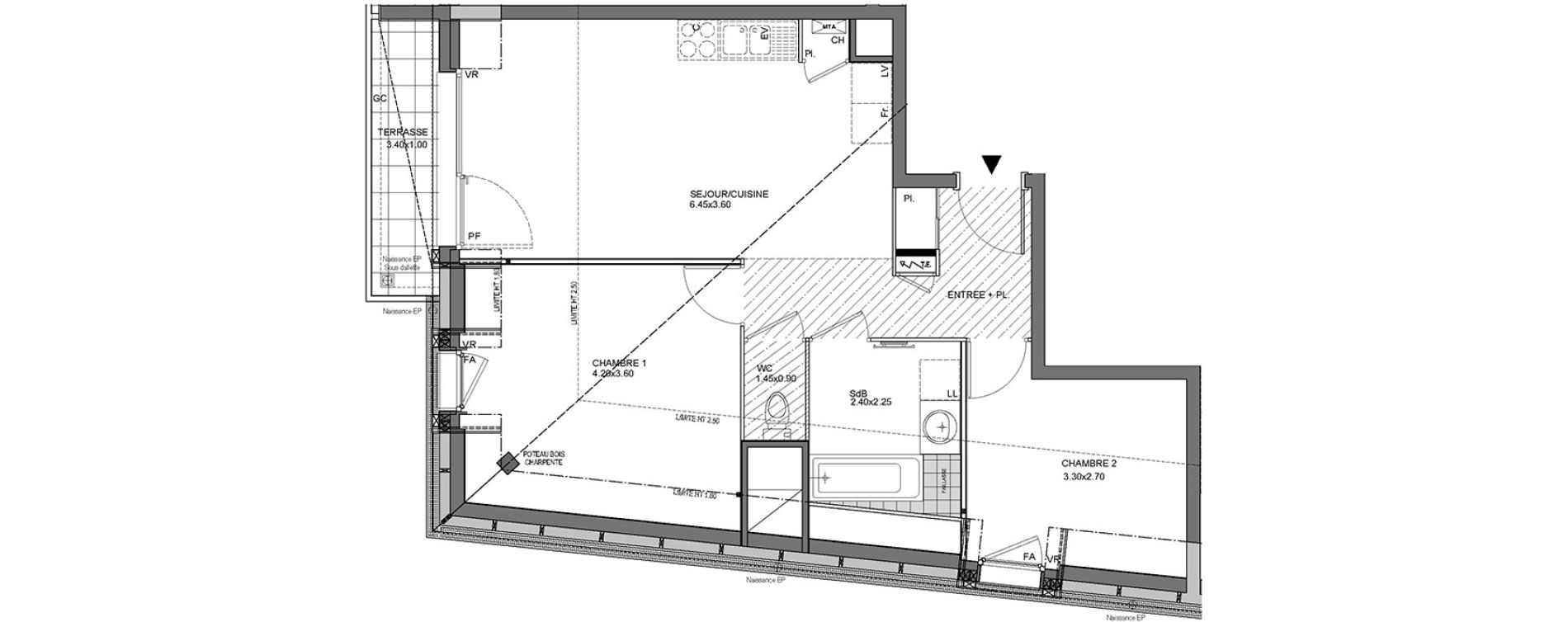 Appartement T3 de 56,45 m2 &agrave; Aix-Les-Bains Centre