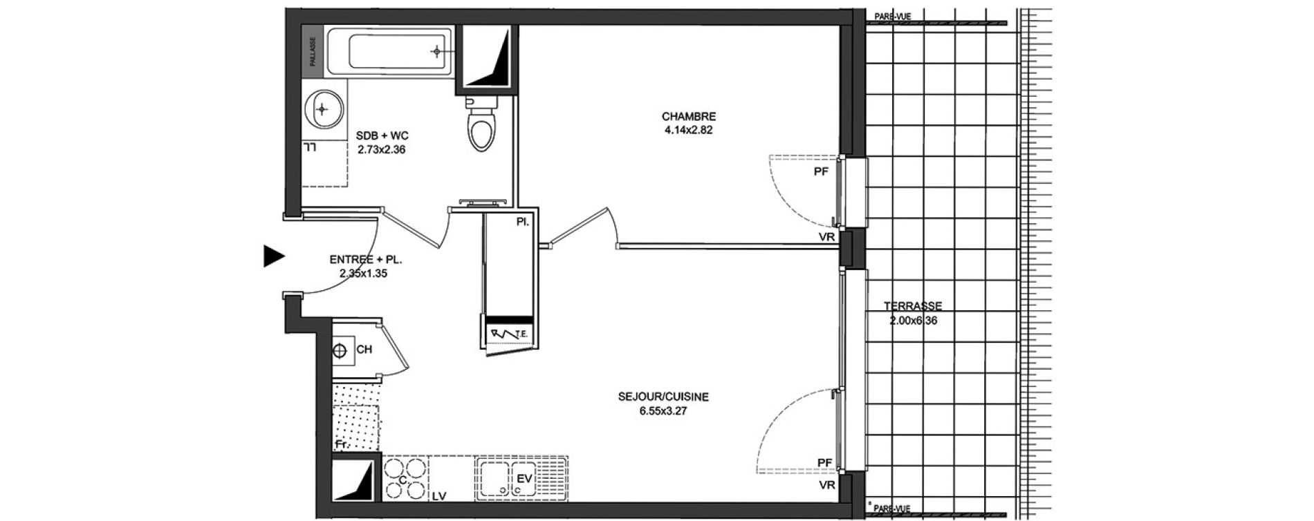 Appartement T2 de 39,43 m2 &agrave; Aix-Les-Bains Centre