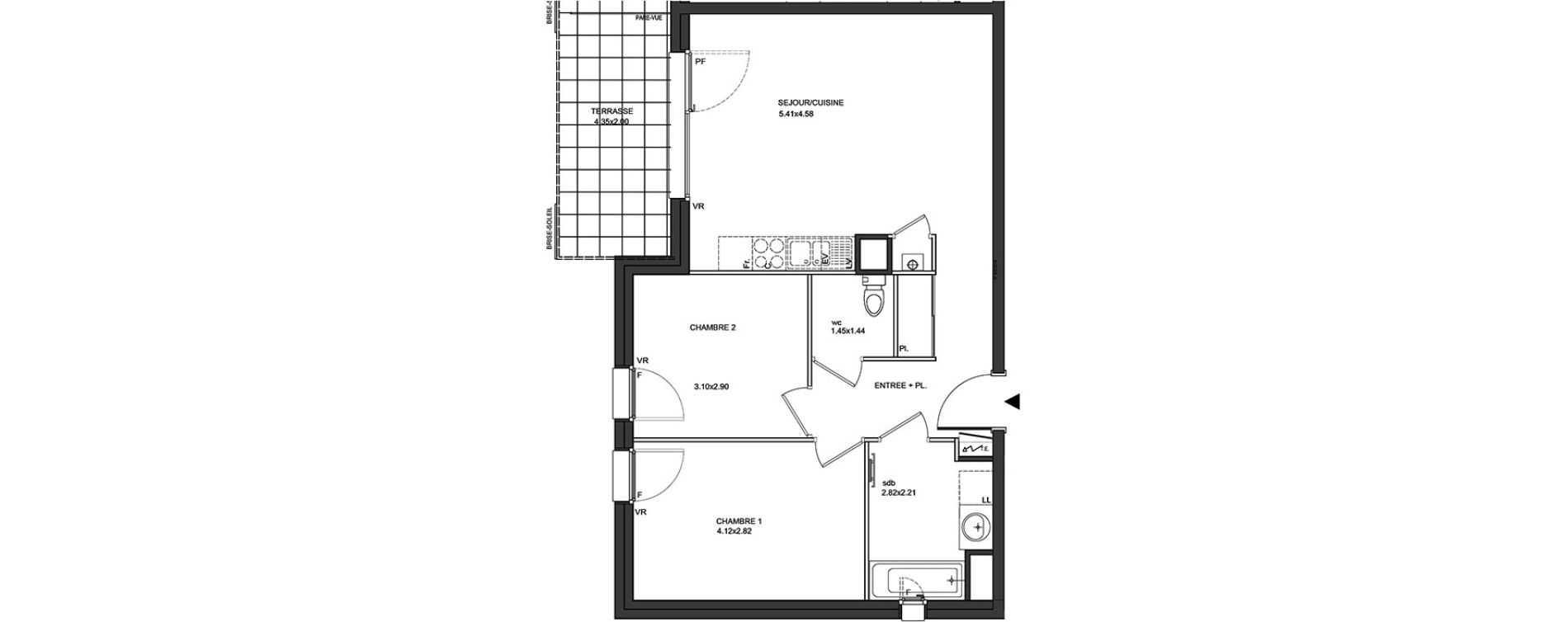 Appartement T3 de 59,44 m2 &agrave; Aix-Les-Bains Centre