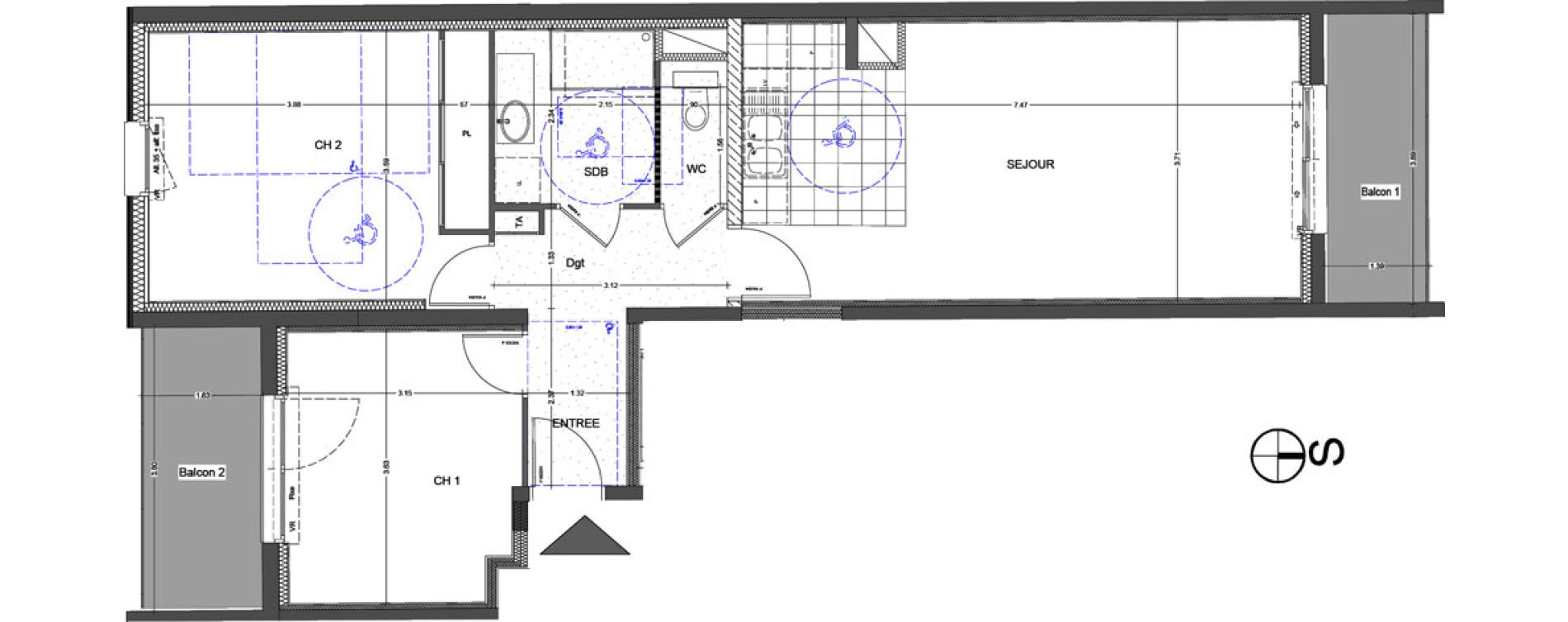 Appartement T3 de 68,11 m2 &agrave; Aix-Les-Bains Centre
