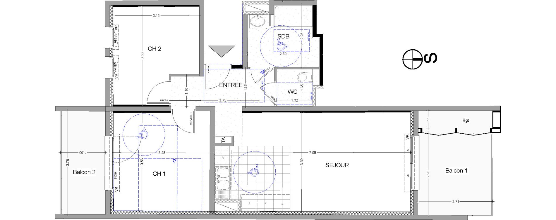 Appartement T3 de 59,45 m2 &agrave; Aix-Les-Bains Centre