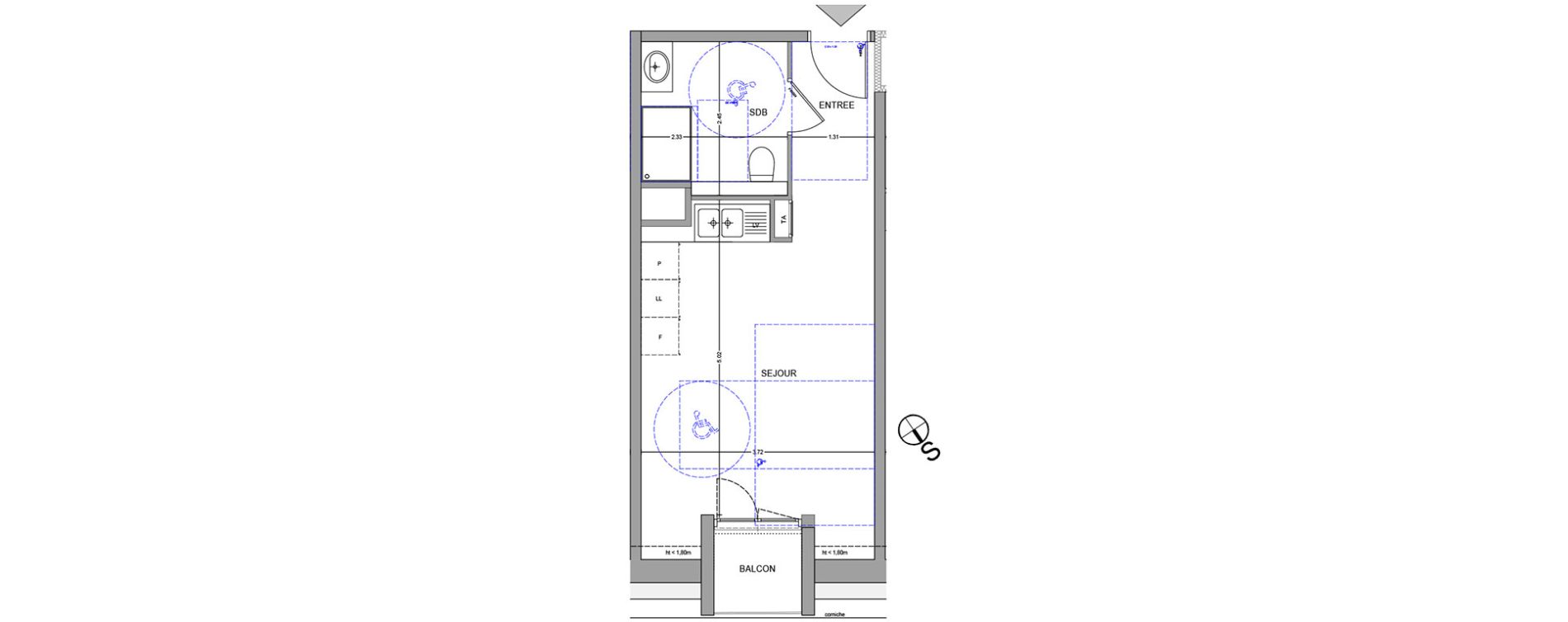 Appartement T1 de 29,92 m2 &agrave; Aix-Les-Bains Centre