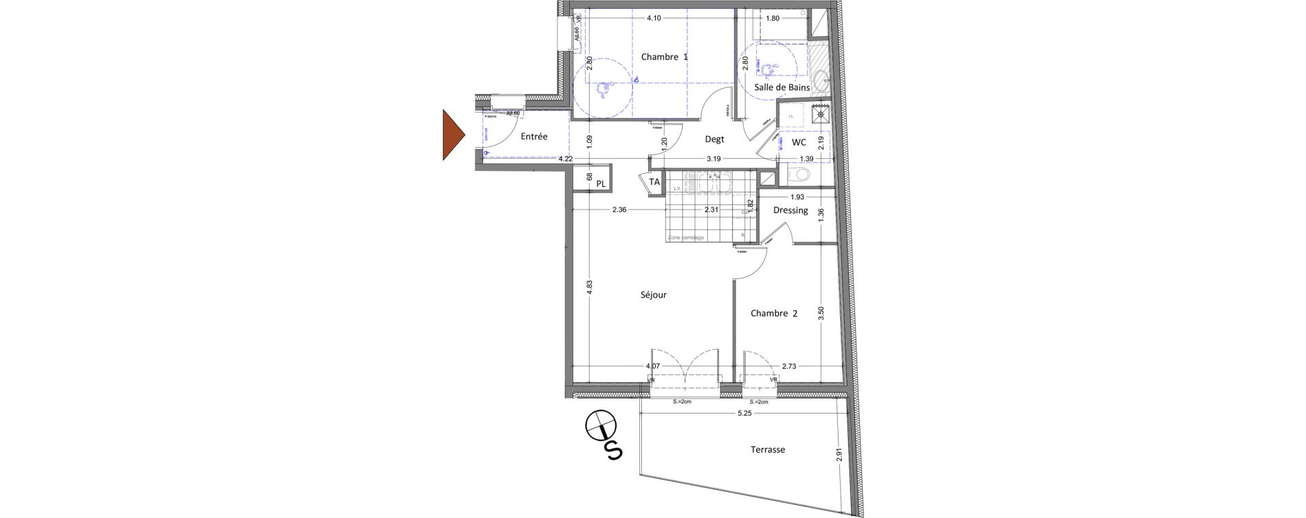Appartement T3 de 63,80 m2 &agrave; Aix-Les-Bains Centre
