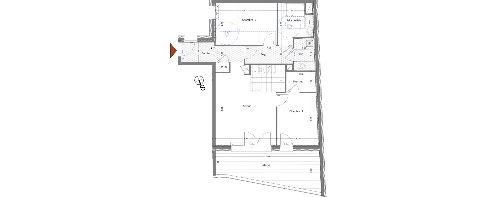 Appartement T3 de 63,99 m2 &agrave; Aix-Les-Bains Centre