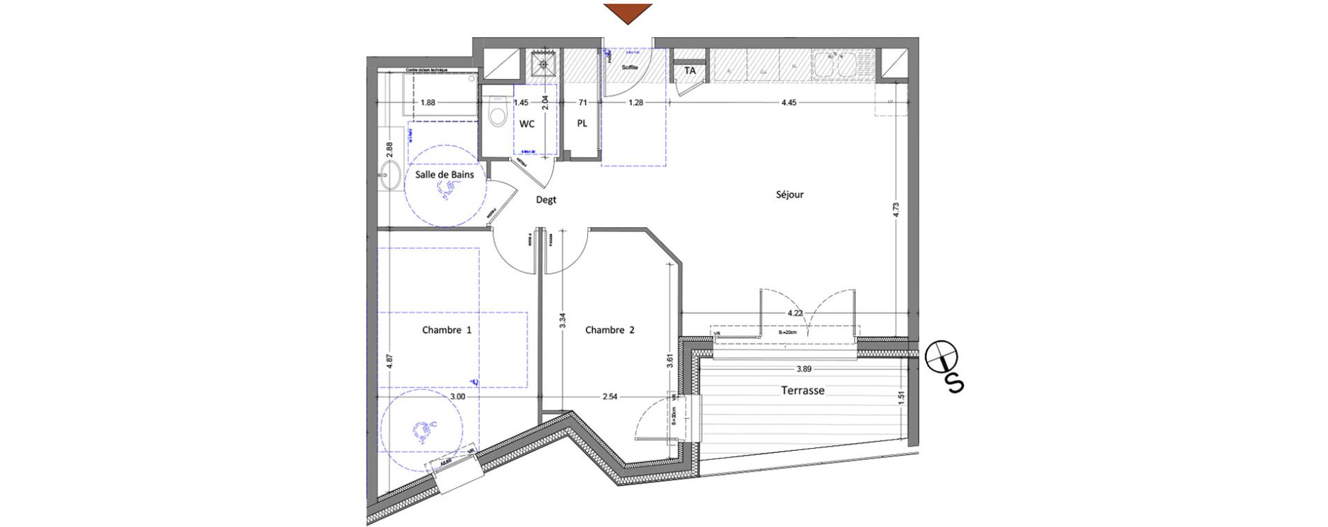 Appartement T3 de 61,70 m2 &agrave; Aix-Les-Bains Centre