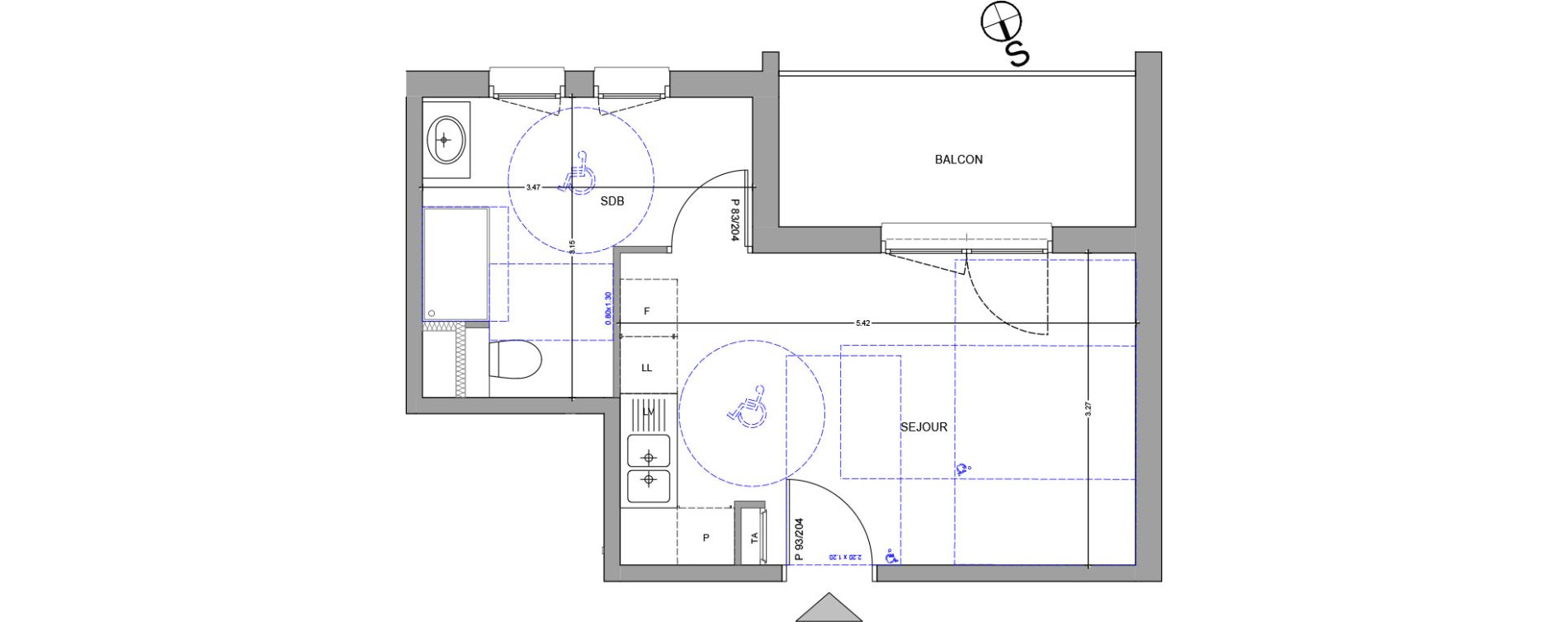 Appartement T1 de 25,55 m2 &agrave; Aix-Les-Bains Centre
