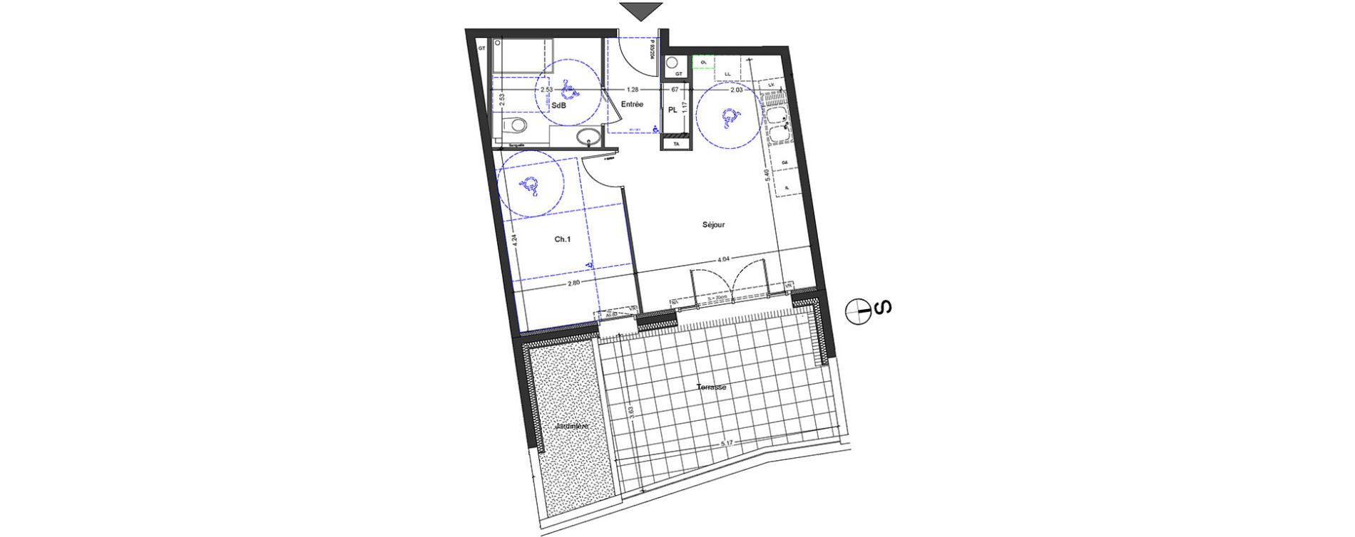 Appartement T2 de 40,60 m2 &agrave; Aix-Les-Bains Centre