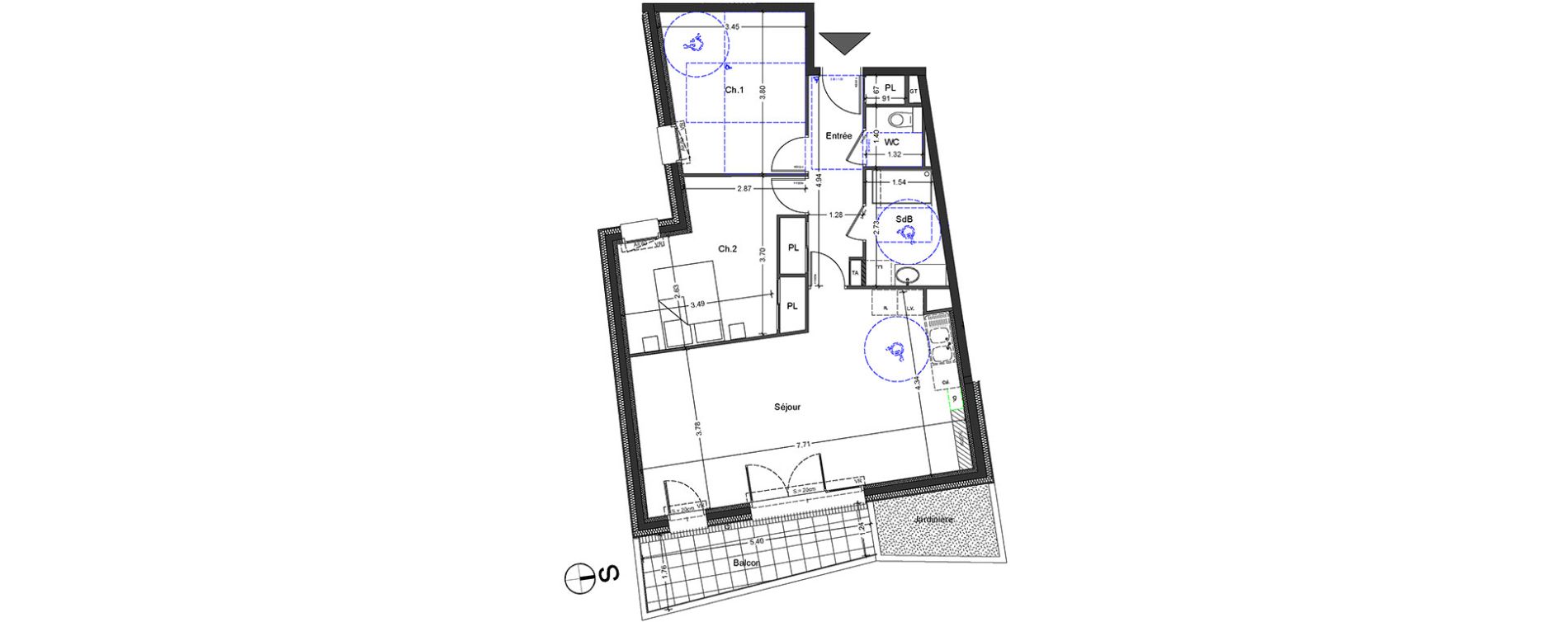 Appartement T3 de 70,46 m2 &agrave; Aix-Les-Bains Centre
