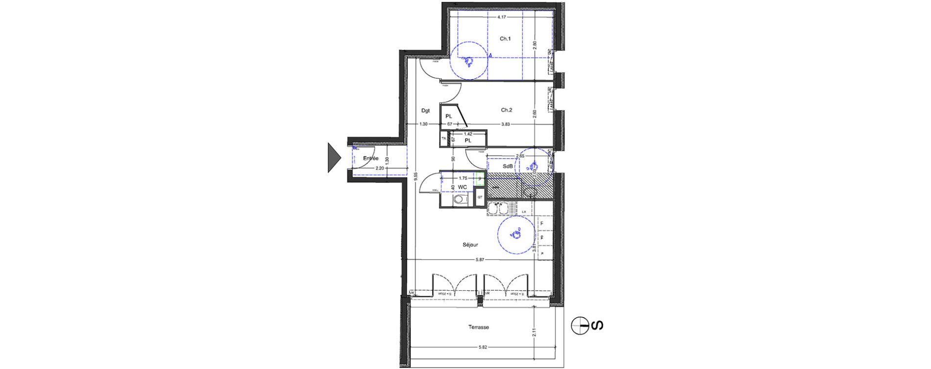 Appartement T3 de 64,45 m2 &agrave; Aix-Les-Bains Centre