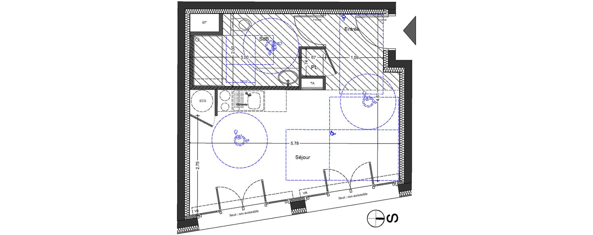 Appartement T1 de 27,25 m2 &agrave; Aix-Les-Bains Centre