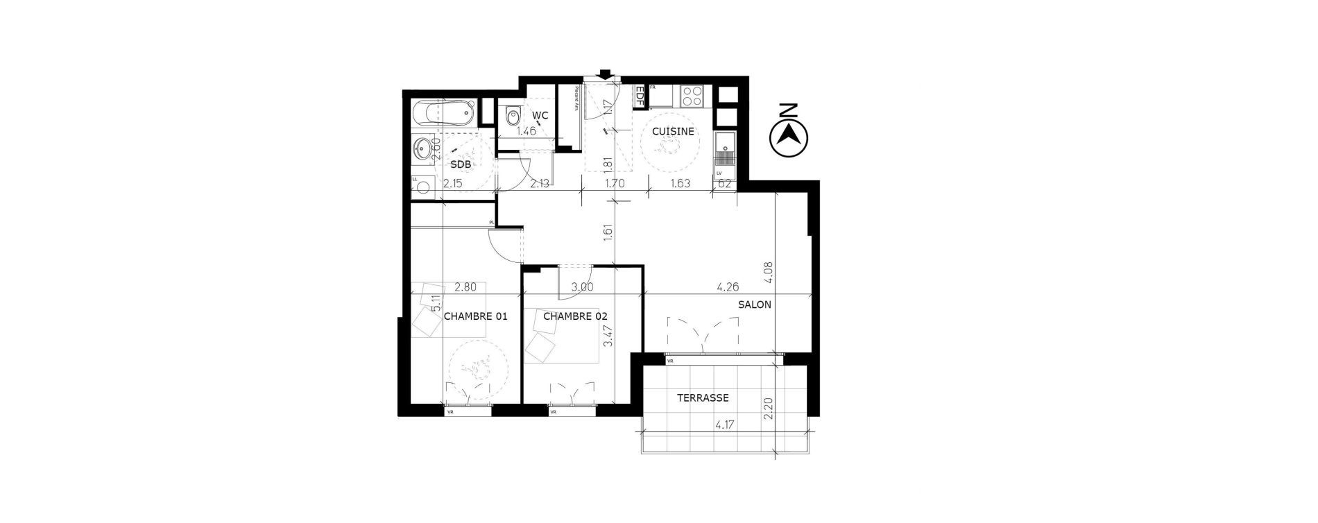 Appartement T3 de 67,85 m2 &agrave; Aix-Les-Bains Lepic