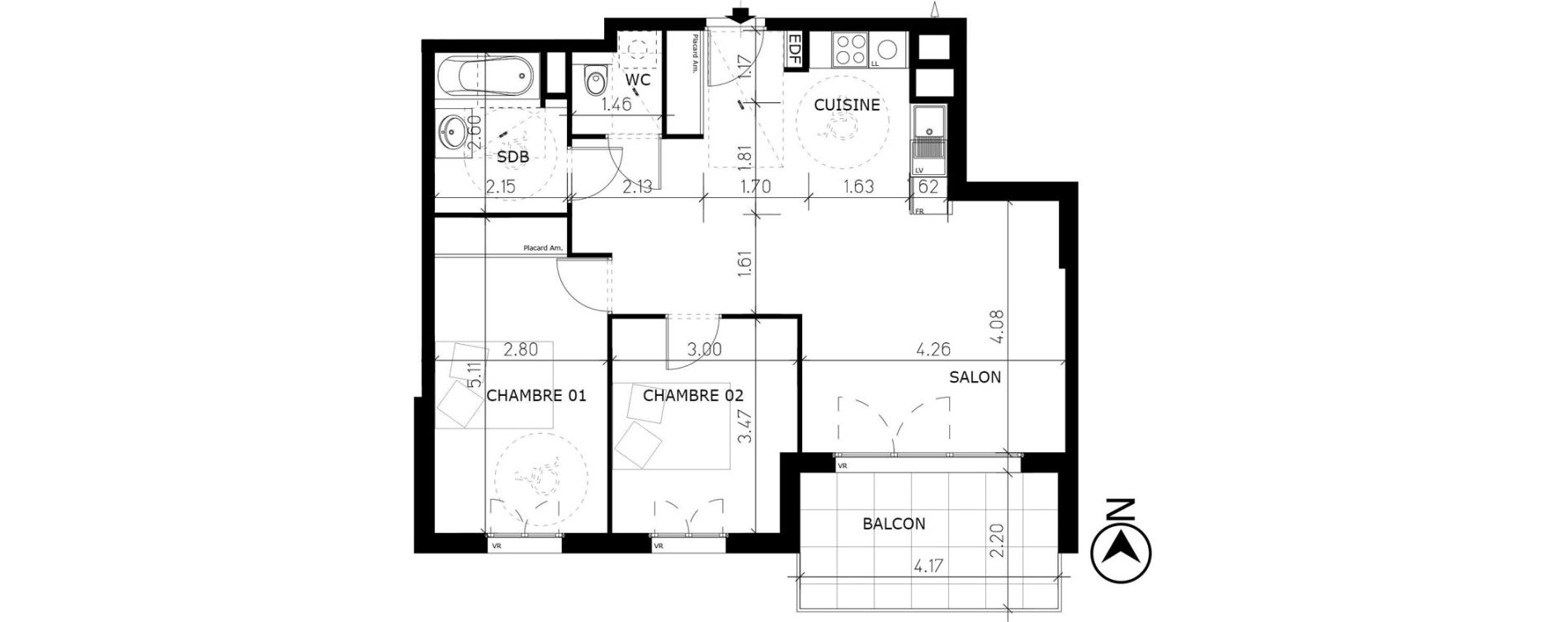Appartement T3 de 67,85 m2 &agrave; Aix-Les-Bains Lepic