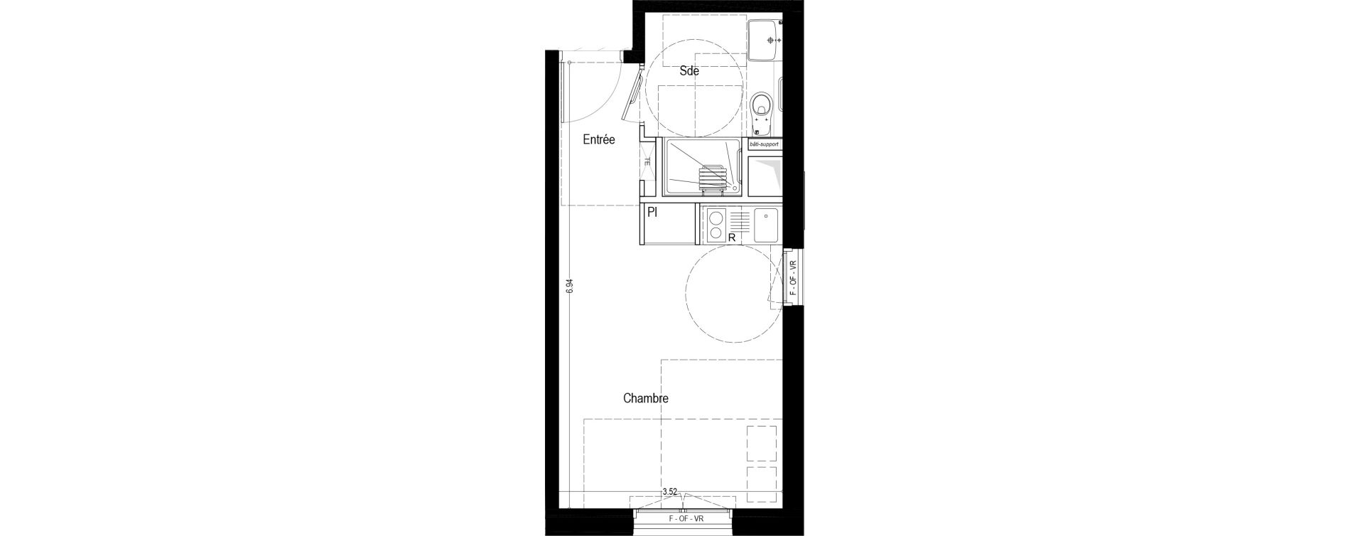 Appartement T1 meubl&eacute; de 24,70 m2 &agrave; Aix-Les-Bains Rondeau - bord du lac