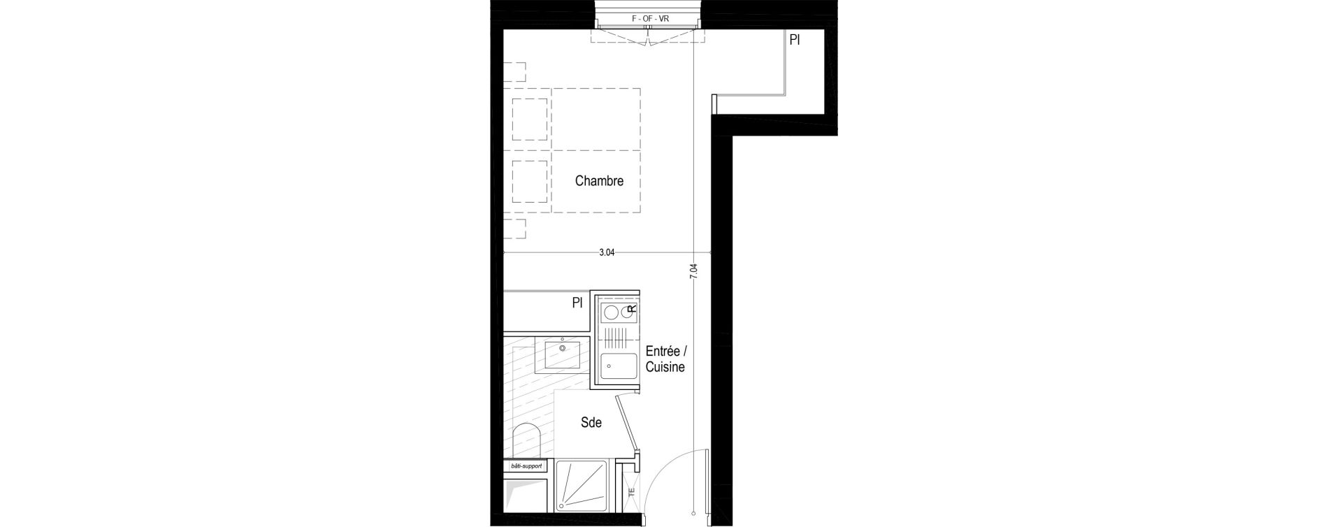 Appartement T1 meubl&eacute; de 22,20 m2 &agrave; Aix-Les-Bains Rondeau - bord du lac