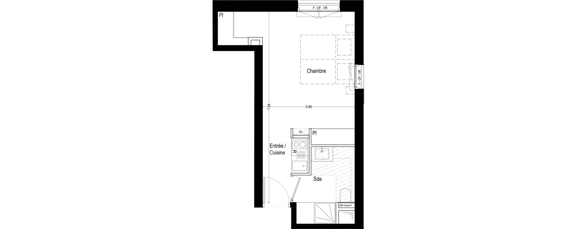 Appartement T1 meubl&eacute; de 26,80 m2 &agrave; Aix-Les-Bains Rondeau - bord du lac