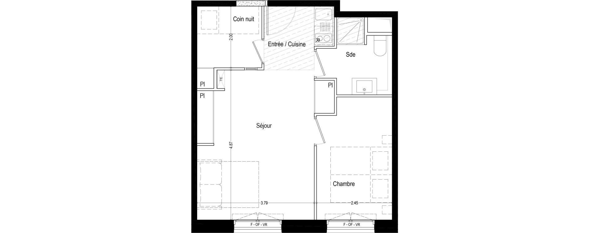 Appartement T2 meubl&eacute; de 41,30 m2 &agrave; Aix-Les-Bains Rondeau - bord du lac