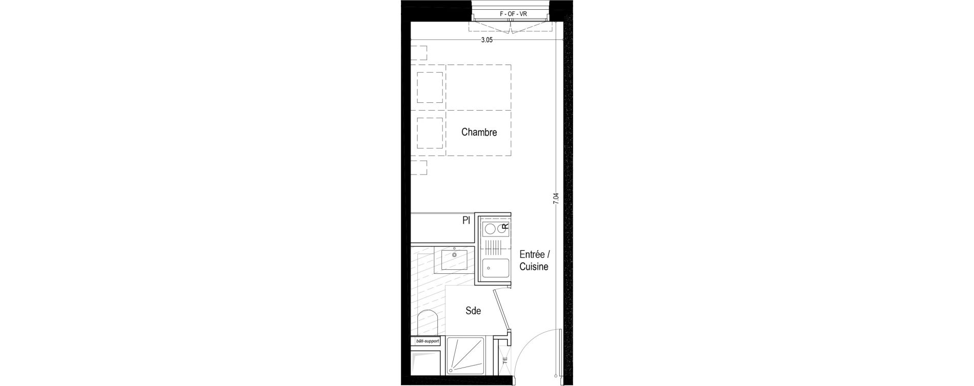 Appartement T1 meubl&eacute; de 20,20 m2 &agrave; Aix-Les-Bains Rondeau - bord du lac