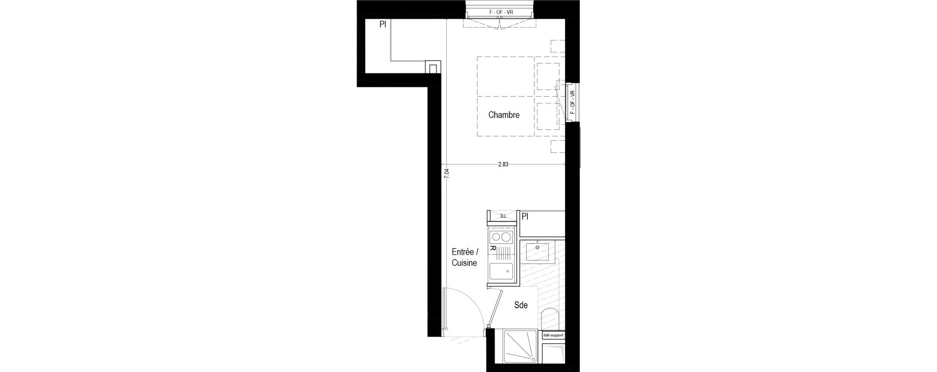 Appartement T1 meubl&eacute; de 22,30 m2 &agrave; Aix-Les-Bains Rondeau - bord du lac