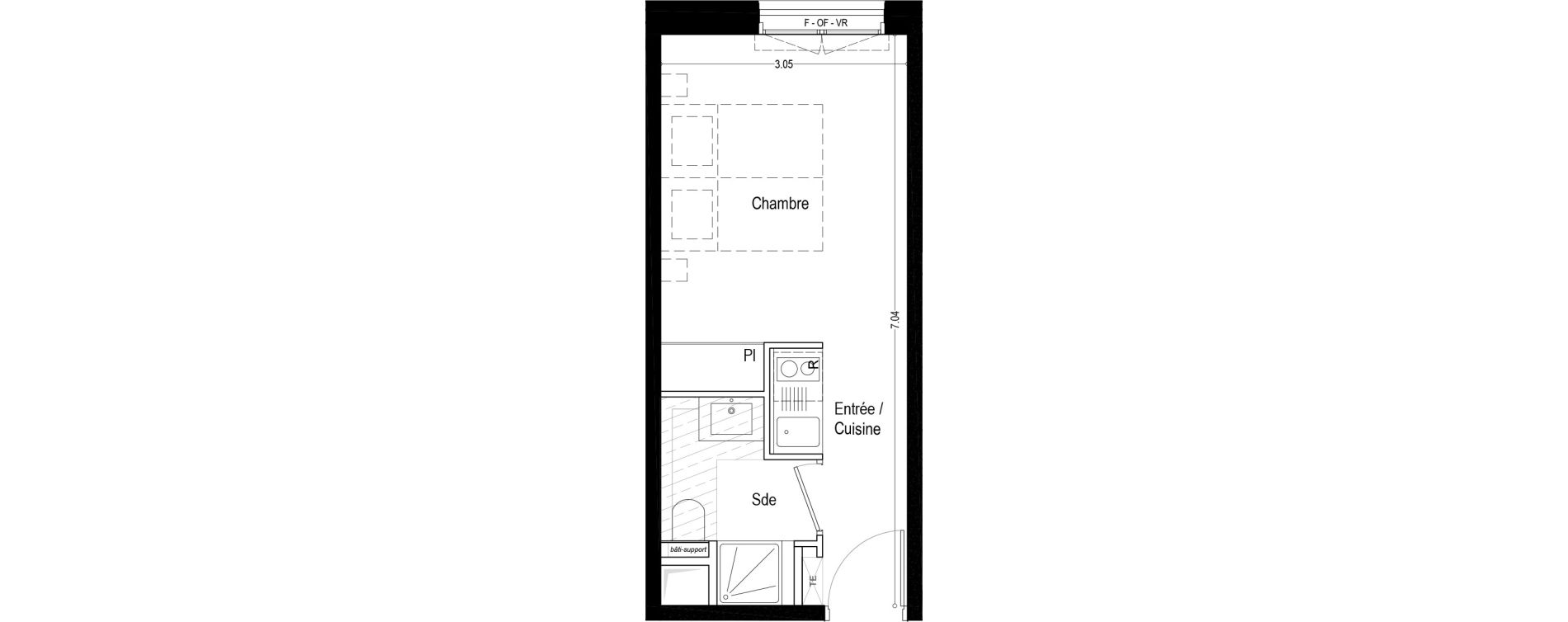 Appartement T1 meubl&eacute; de 20,20 m2 &agrave; Aix-Les-Bains Rondeau - bord du lac