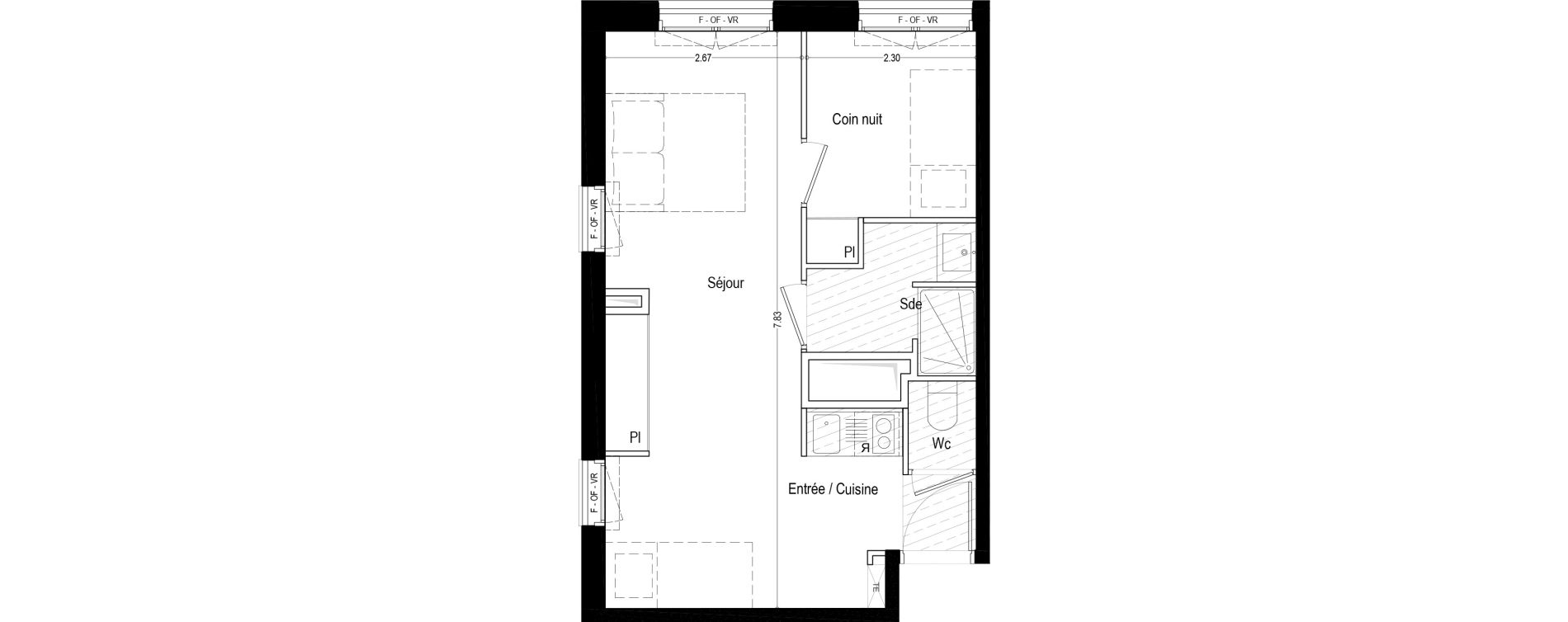 Appartement T1 meubl&eacute; de 36,10 m2 &agrave; Aix-Les-Bains Rondeau - bord du lac